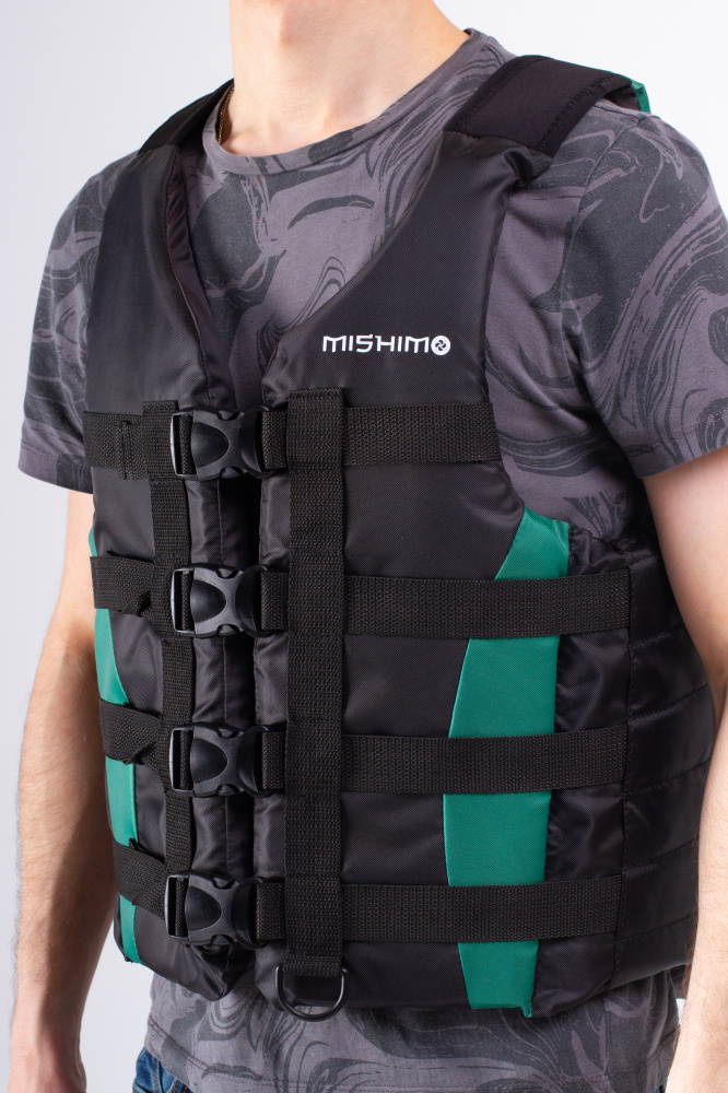 Жилет спасательный MISHIMO PRO Премиум качества Черно-зеленый в Нижнем Тагиле