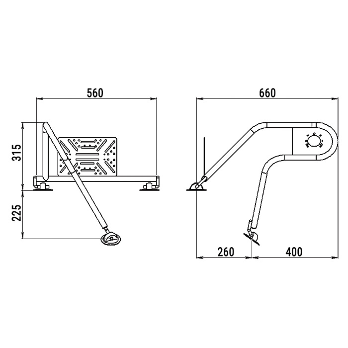 Стойка рулевая с креплением на баллон надувной лодки 25мм в Нижнем Тагиле