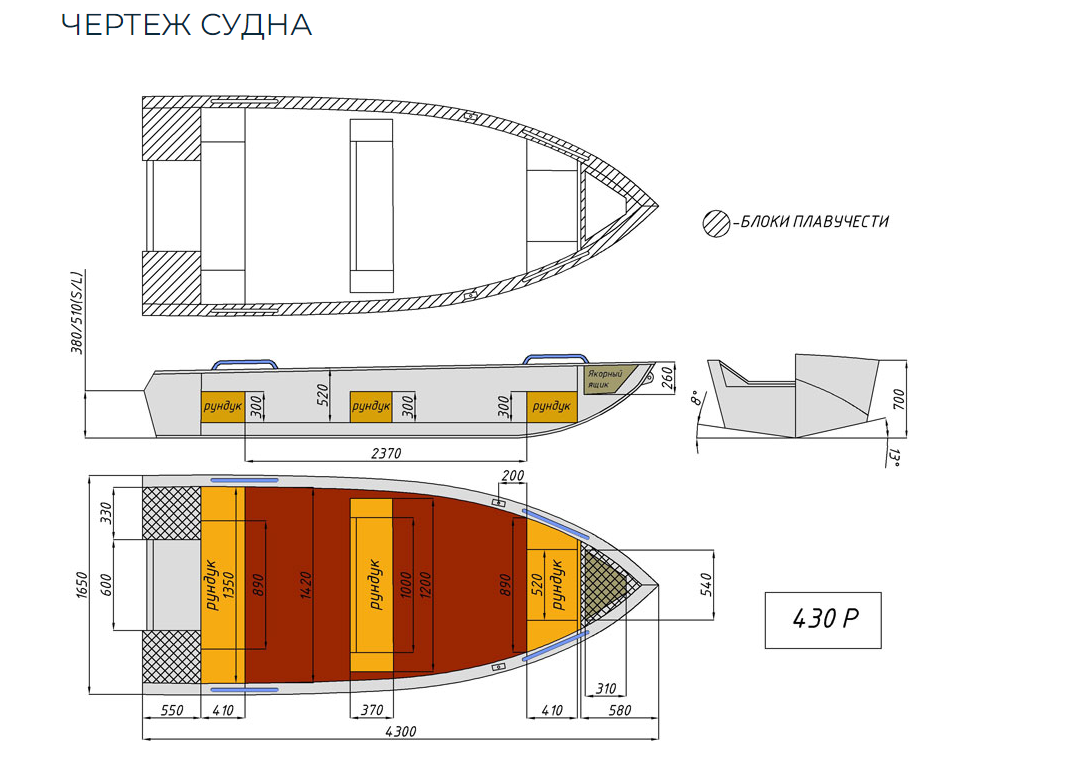 Алюминиевая лодка  Wyatboat-430 Р в Нижнем Тагиле