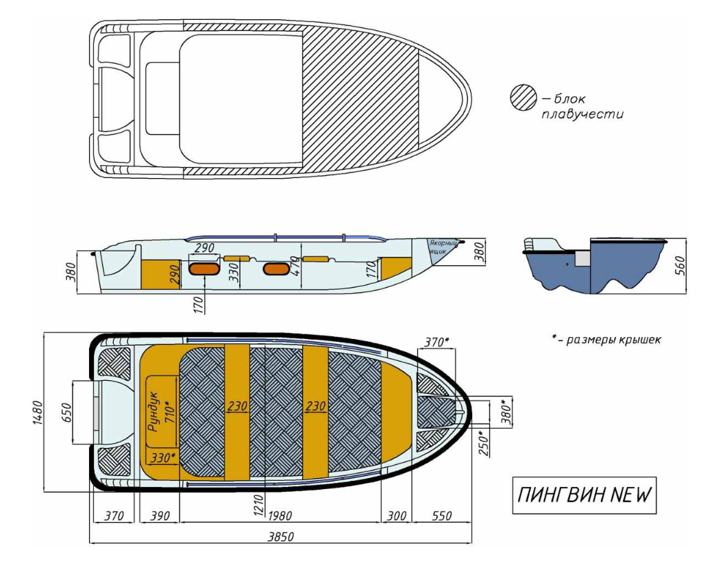 Стеклопластиковая лодка Пингвин New (тримаран) в Нижнем Тагиле
