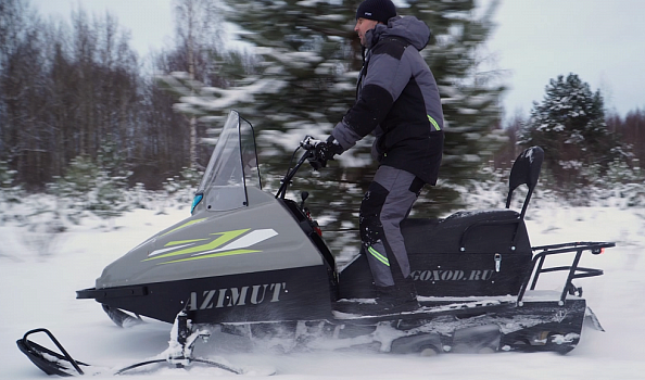 Миниснегоход Бурлак Азимут 20 л.с. , эл.запуск, реверс, тормоз гидравл, капот серый в Нижнем Тагиле