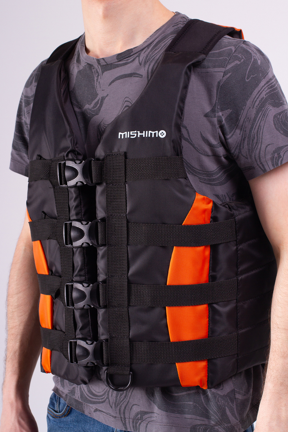 Жилет спасательный MISHIMO PRO Премиум качества Черно-оранжевый в Нижнем Тагиле