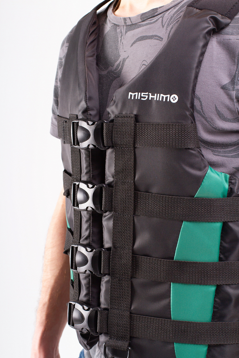 Жилет спасательный MISHIMO PRO Премиум качества Черно-зеленый в Нижнем Тагиле