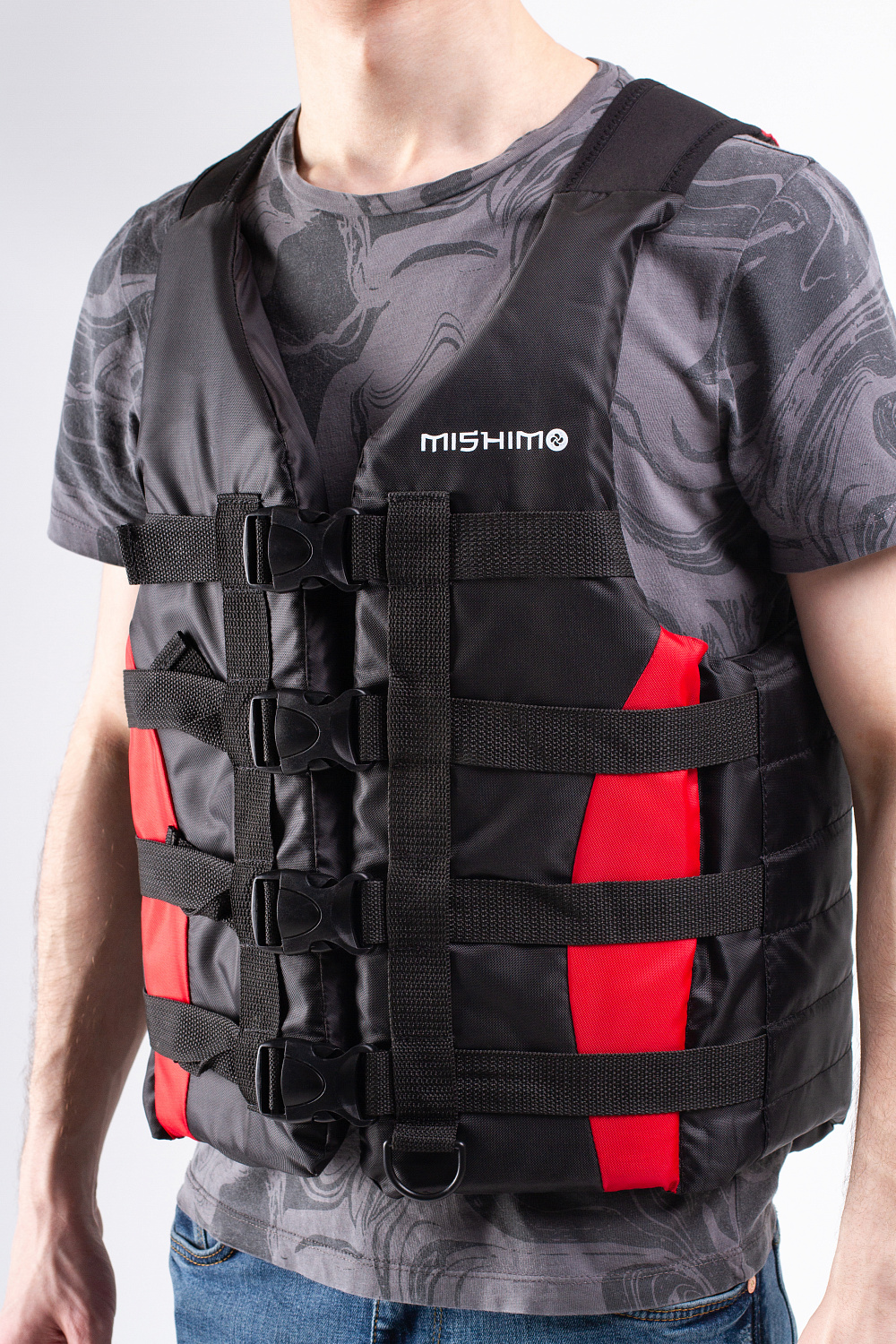 Жилет спасательный MISHIMO PRO Премиум качества Черно-красный в Нижнем Тагиле